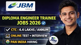 JBM Group is Hiring 2026। Diploma Engineers। Permanent Job। Diploma Jobs 2026।