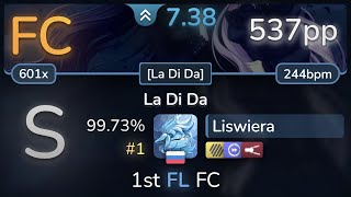 Liswiera | Baracuda - La Di Da [La Di Da] +HDDTFL 99.73% (#1 537pp FC) - osu!