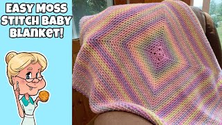 Easy Crochet Moss Stitch Baby Blanket Tutorial    Make it any Size !!     #makeitpremier