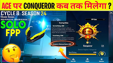 SOLO FPP : DAY - 8 😊 ACE PR AUR KITNE DIN CONQUEROR MELEGA SOLO FPP MAIN 🤔 || SOLO FPP TIPS 🔥✅