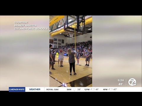 Michigan teen who is blind goes viral for sinking epic basketball shot