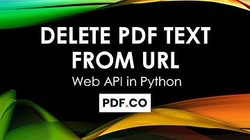 How to Delete PDF Text From URL Asynchronously using PDF.co Web API in Python