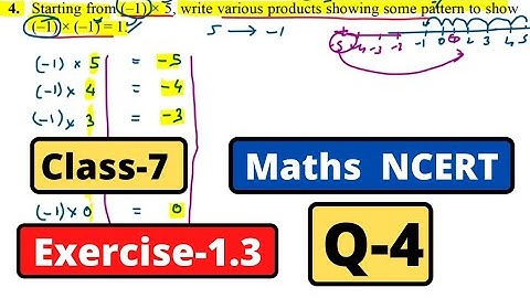 Class 7 Maths Chapter 1 Integers | NCERT Exercise 1.3 Question 4 Starting from (–1) × 5