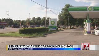 1 in custody after Raleigh carjacking, chase and crash, police say