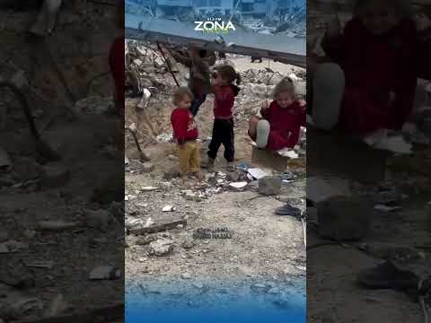👧🛝 Niños crean columpio entre escombros en Gaza
