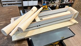 Table saw sled and Large dowel maker / Making wooden conical legs with a table saw