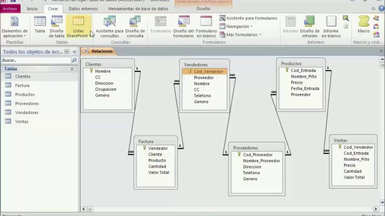 Base De Datos En Access 2016 Ejemplos Para Descargar Ejemplo