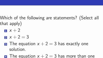 Statements and Non-Statements  (Screencast 1.1.1)