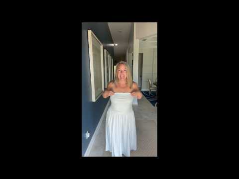 Check out BTFBM Summer Maxi Dresses for Women Strapless Tube Top Dress by