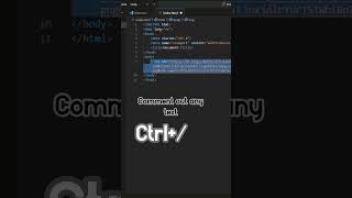 Comment out any text #html #vscode #webdevelopment #frontend #computer #shorts