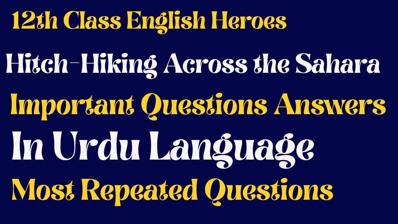 Hitchhiking across the Sahara question answers hitchhiking across the