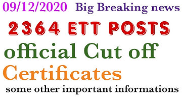 Official Cut off 2364 Ett Post, Certificate some other important information.