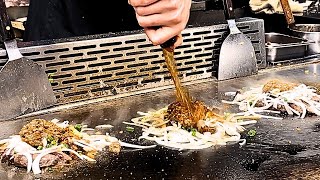 A popular manager who makes teppanyaki dishes with great skill (Taiwan Night Market Street Food)