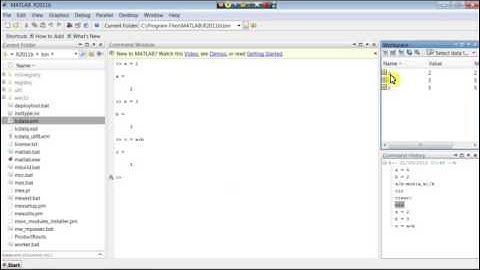 Tutorial de MATLAB - Aula 1 - Familiarização com o ambiente de trabalho