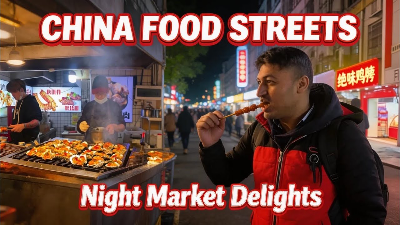 Exploring the vibrant food streets of China 🇨🇳🍜