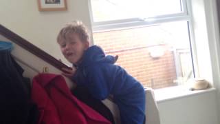 Charlie sliding down the banister by PeachyNana UK 651 views 9 years ago 11 seconds