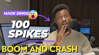 Let's Catch 100 Spikes on Boom and Crash, Made $8,900 (Scalp Boom and Crash)