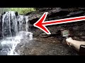 WHOA! Metal Detecting A Waterfall For Abandoned Treasure! The River Outlet Gives Underwater Surprise