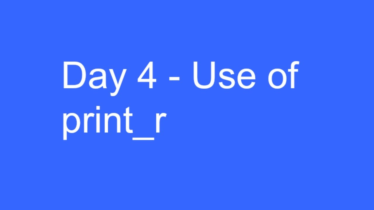 php print_r  Update  Learn PHP - Day 4 - print_r