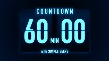 60 Minutes Countdown Timer 🔵 Flip Clock with Simple Beeps