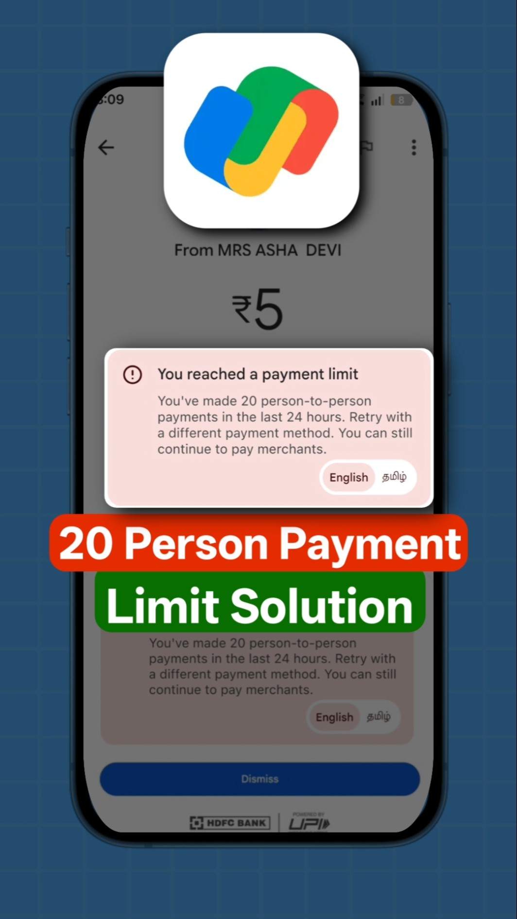 You reached a Payment limit of 20 person-to-person payments in 24