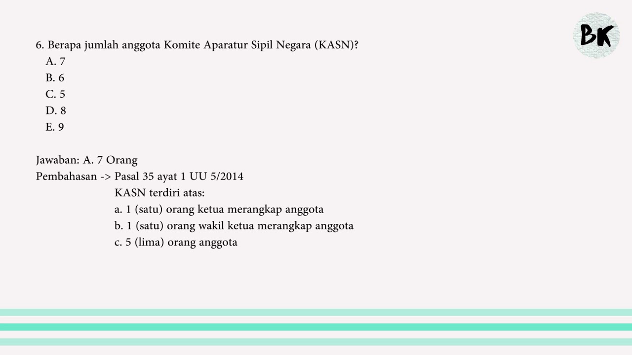  LATIHAN  SOAL  SKB CPNS TENTANG ASN UU 5 TAHUN 2020 PART 1  