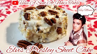 Elvis Presley Sheet Cake II Made with Pineapple and Philadelphia Cream Cheese