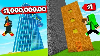 EDIFICIO REALISTA DE $1,000,000,000 vs EDIFICIO DE $1 en Minecraft