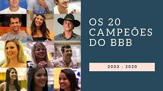 Os vencedores do Big Brother Brasil (BBB) 2002 - 2020
