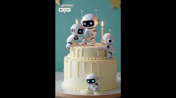 Cute AI Robots Having a Birthday Party! 🤖🎂 #shorts #ai
