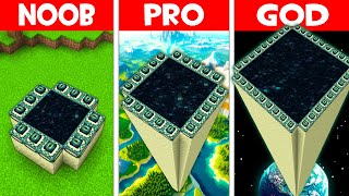THE MOST TALLEST END PORTAL in Minecraft EVER! WHO is BETTER NOOB vs PRO vs GOD?