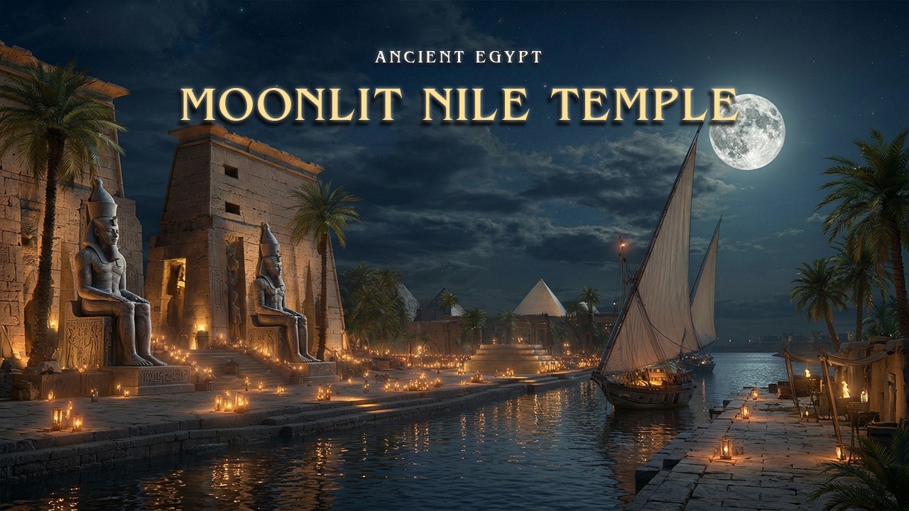 Moonlit Nile Temple 🌙 Ancient Egyptian Ambient Music for Deep ...