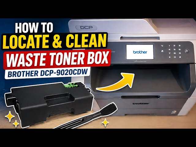 Brother DCP 9020CDW Waste Toner (WT) Box Location and Clean