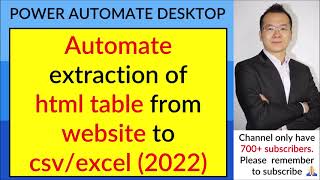 Automate Extract HTML table from website (with header) to CSV and Excel using Power Automate Desktop