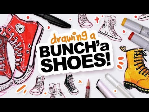 Filling a Sketchbook Spread WITH SHOES! | Tips and Such, I guess