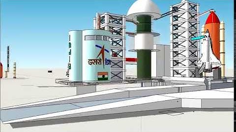 ISRO RLV Space shuttle launch sketchup