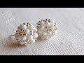 ⚜️ Sunshine Studs, Beaded Flower Ball Stud Earrings/ Seed beads Jewelry/ Aretes Tutorial diy