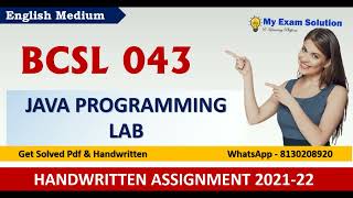 BCSL 043 SOLVED ASSIGNMENT 2021-22 in English | IGNOU BCSL 043 Solved Assignment 2021-22