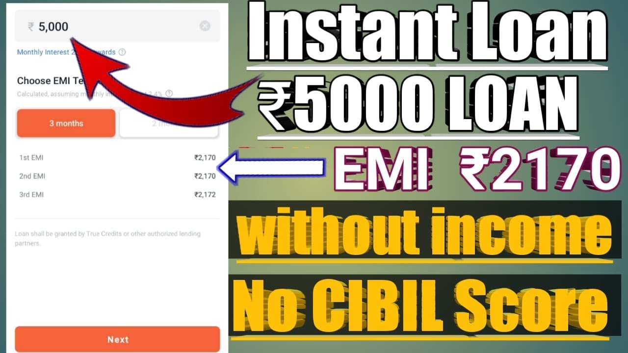 Instant Personal Loan ₹5000 का Without Income Proof Without Cibil Score 