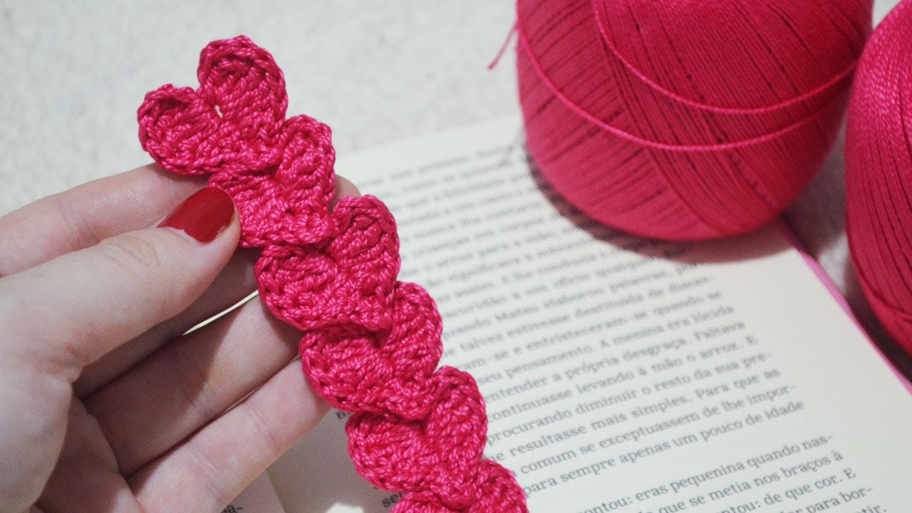 COMO FAZER MARCA PÁGINA CORAÇÃO EM CROCHÊ | PASSO A PASSO