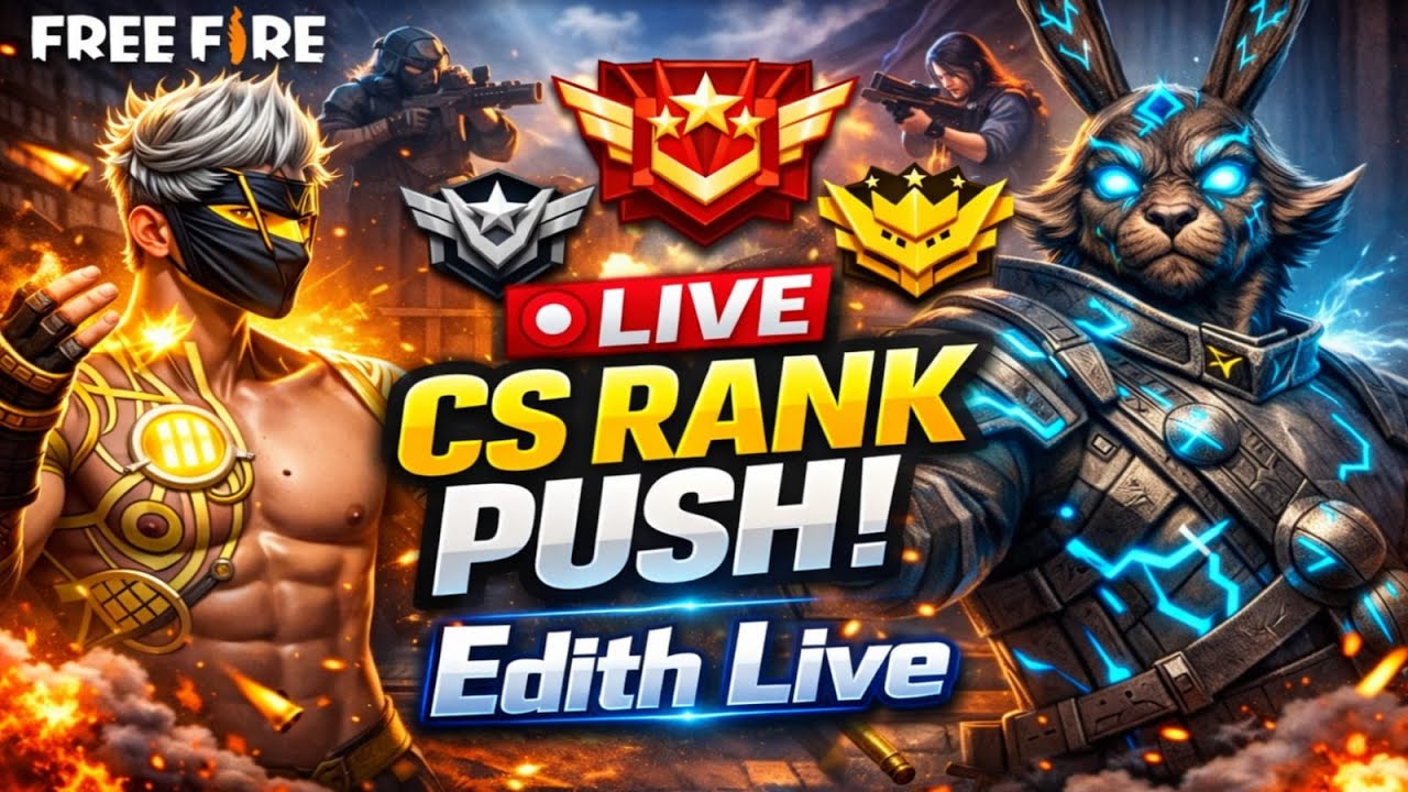 FREE FIRE LIVE 🔴 | CS RANK PUSH 💪 | NON-STOP ACTION | EDITH LIVE # ...