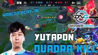 Yutapon Quadra Kill Tristana on Worlds Play-In - DFM vs LLL