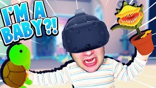 BABY FEEDS PET TURTLE TO A KILLER PLANT?! | Baby Hands VR Gameplay (HTC Vive)