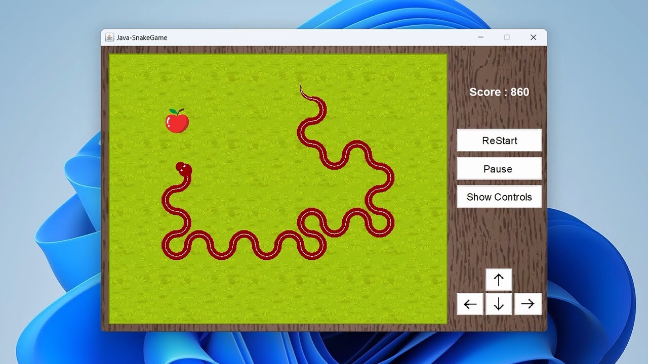 Curved Snake Game developed with JavaSE/Swing Framework Windows | Mac