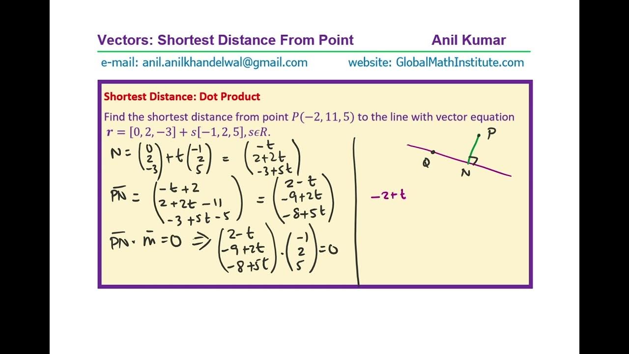 vectors-shortest-distance-from-a-point-to-line-in-three-space-mcv4u-two