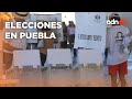 Así se llevan a cabo las votaciones en Puebla, largas filas en algunas casillas