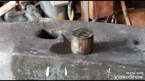 Forging a power hammer axe eye punch from H13!!!