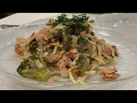 Паста с копченым лососем и брокколи 🍝 🥦 🐟