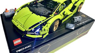 4K How to Motorize Lamborghini Sian FKP 37 LEGO Technic 42115 Full RC Mod Lift Doors Spoiler Lights