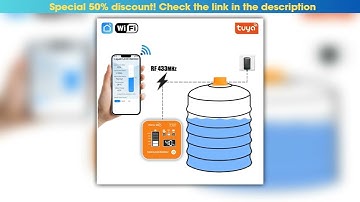 ME201R Tuya APP Ultrasonic Water Liquid Depth LCD Temperature Time Display Low Battery Indicator
